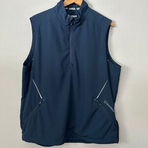 Sunice Vest Mens XL Navy Blue 1/2 Zip Performance Stretch Golf Windbreaker